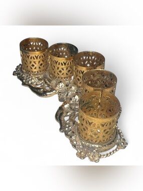 Vintage 1950s Sam Fink Filigree 5-Slot Lipstick Holder